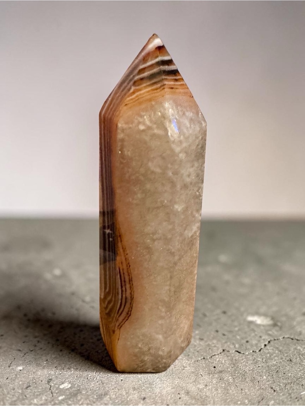 Banded Calcite Tower (Often Sold as White Onyx) – 4.5” - Picture 3 of 7